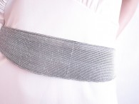 Vintage 1980's Metallic Silver Cumberbund Belt