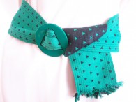 Vintage 1980's Green Prep Liz Claiborne Sash Belt