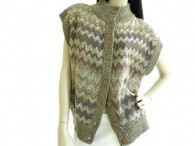 Vintage Brown Chevron Short Vest Sweater