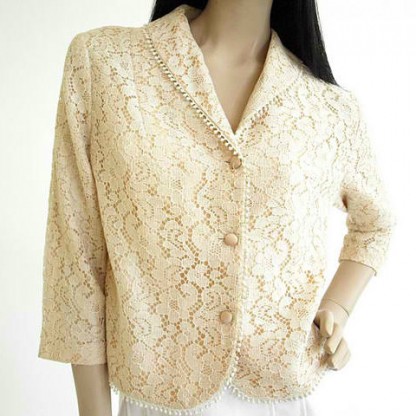 Vintage 1960's Cream Lace Jacket