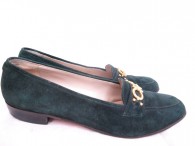 Vintage Salvatore Ferragamo Hunter Green Suede