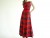 Vintage 1960/70's Red Plaid Sleeveless Maxi Dress