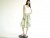 Vintage 1970's Herman Geist White Cotton Floral Midi Skirt