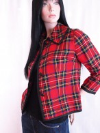 Vintage 1960's Red Plaid Cropped Blazer