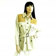 Vintage 1960s Tan Safari Blazer Jacket