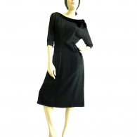 Vintage 1950's R & K Originals Black Wiggle Dress