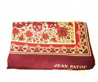 Vintage Designer Jean Patou Purple Paisley Oblong Scarf