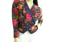 Vintage 1970s/1980s Act I Purple Floral Quilted Jacket