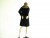 Vintage 1950s Black Coat - Shagmoor Fur Collar Wool Coat