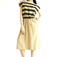 Vintage 1970s Leslie Fay Stripe Dress