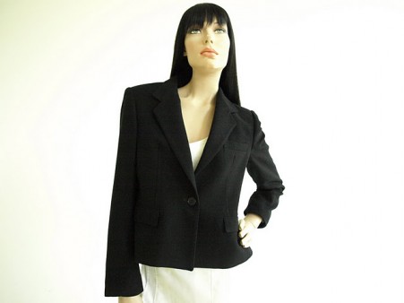 Vintage 1970s Black Evan Picone Wool Blazer