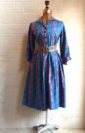Vintage 1950s Paisley Shirt Dress