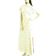 Vintage 1970s Cream Lace Column Dress
