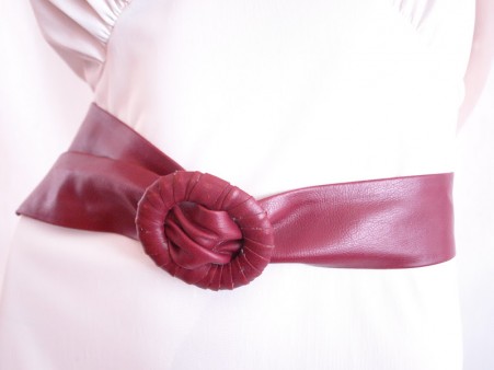 Vintage 1970/80's Burgundy Red Cinch Belt