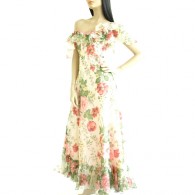 Vintage 1970s Floral Garden Maxi Dress