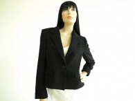 Vintage 1970s Black Evan Picone Wool Blazer