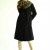 Vintage 1950s Black Coat - Shagmoor Fur Collar Wool Coat