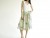 Vintage 1970's Herman Geist White Cotton Floral Midi Skirt