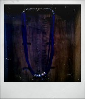 Vintage Costume Jewelry - Indigo Bead Silver Ring