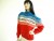 Vintage Hand Knit Multi Color Puff Sweater