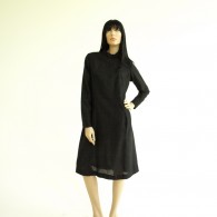 Vintage 1950s Black Ruffle Dress