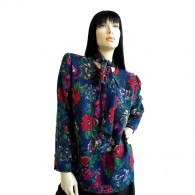DESIGNER Vintage Ungaro Blouse 1980s Floral 