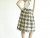 Vintage 1950's Brown/Cream Waffle Weave Plaid Skirt