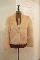 Vintage Beige Chubby Rabbit Fur Coat