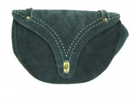 Vintage 1960's/1970's Navy Purse Suede Saddle Shoulder Bag