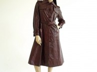 Vintage 1970s Etienne Aigner Coat - Burgundy Leather Trench