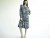 Vintage 1980s Blue Tribal Print A Line Dress