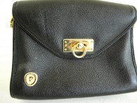 Vintage Pierre Cardin Black Leather Logo Purse