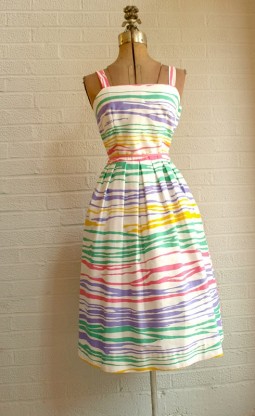1970s Watercolor Lanz Dress Borough Vintage