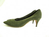 Vintage Olive Green Troylings Suede Pump