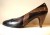 Vintage Black Vaneli Leather Snakeskin Pump