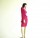 Vintage 1980's Fuchsia Criss Cross Silk Dress