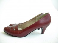 Vintage Selby Crimson Red Peek A Boo Pump