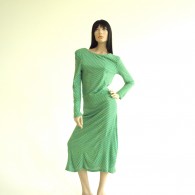 Vintage 1980s Kelly Green Stripe Jersey dress