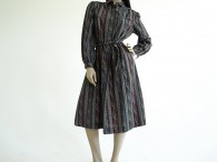 Vintage 1970s Hunter Green Paisley Schrader Sport Dress