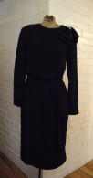 Vintage 1980s Albert Nipon Black Bow Dress