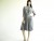 Vintage 1950s Blue Striped Paisley Print Shirt Dress