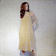 Vintage 1960s 70s Plaid Jumper Dress