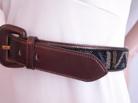 Vintage 1980's Ginnie Johansen Bronze Beaded Belt