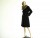 Vintage 1950s Black Coat - Shagmoor Fur Collar Wool Coat