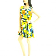 Vintage 1960s Tropical Hibiscus Floral Skort Dress