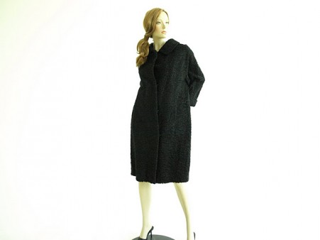 Vintage Black Persian Lamb Fur Coat by Pelz-Gusik