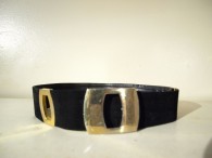 Vintage Black and Gold Suede Belt