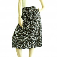 Vintage 1970s Greenwich Square Print A-Line Midi Skirt