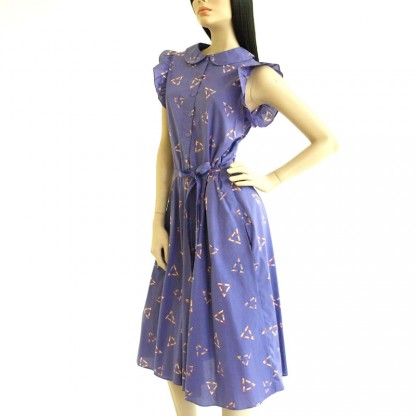 Vintage 1970s/1980s Diane Von Furstenberg Lavender Print Dress