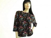 Vintage Jantzen Black Floral Sparkle Sweater